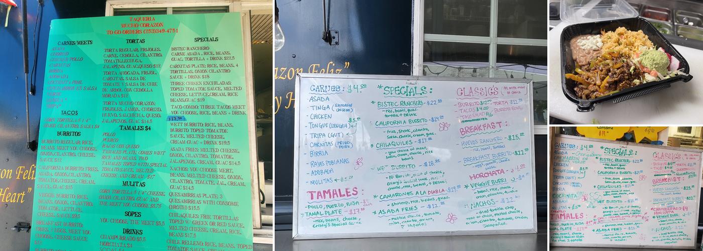 Mucho Corazon Taquería Menu