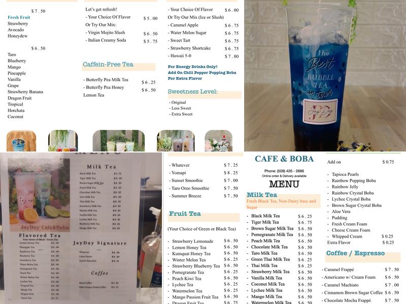 JayDay Cafe & Boba Menu