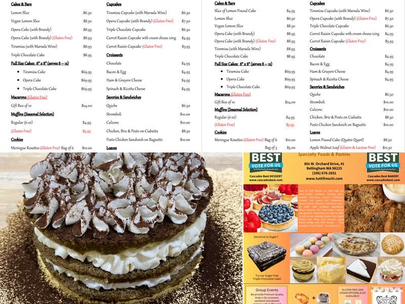 Tutti Freschi Bakery and Specialty Foods Menu