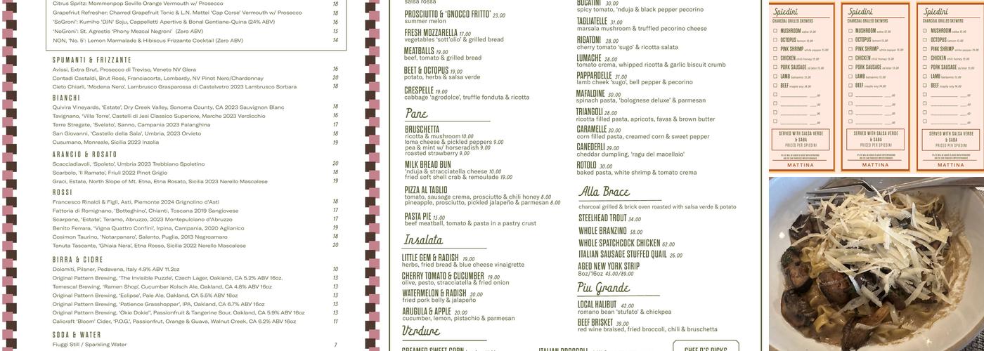 MATTINA Menu