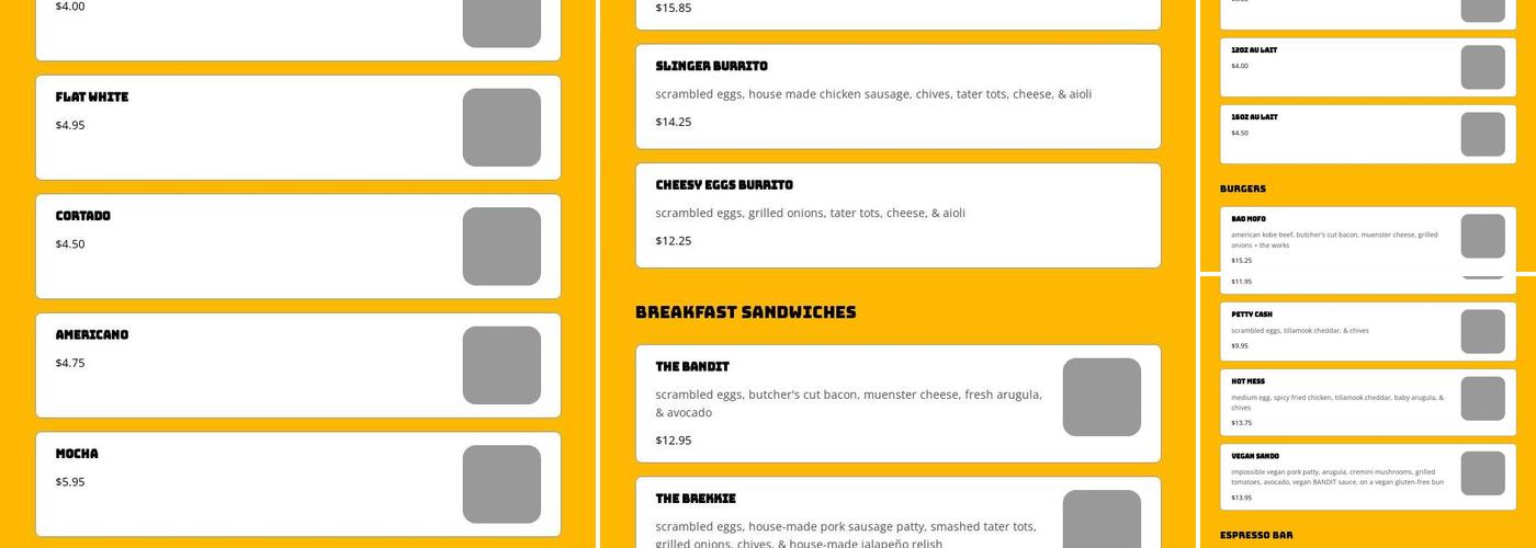 Bandit Menu