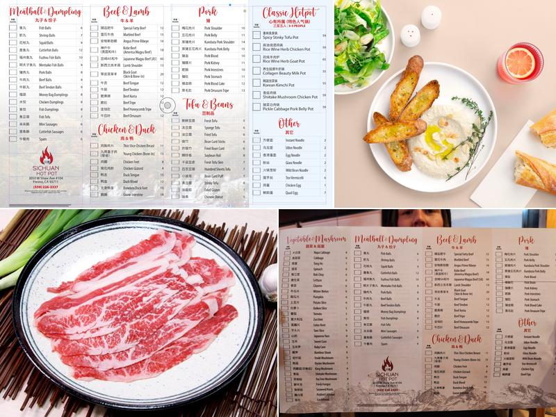 Sichuan Hot pot Menu