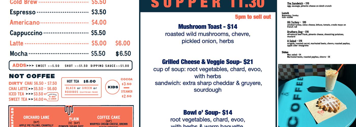 Druthers Sutter Park Menu
