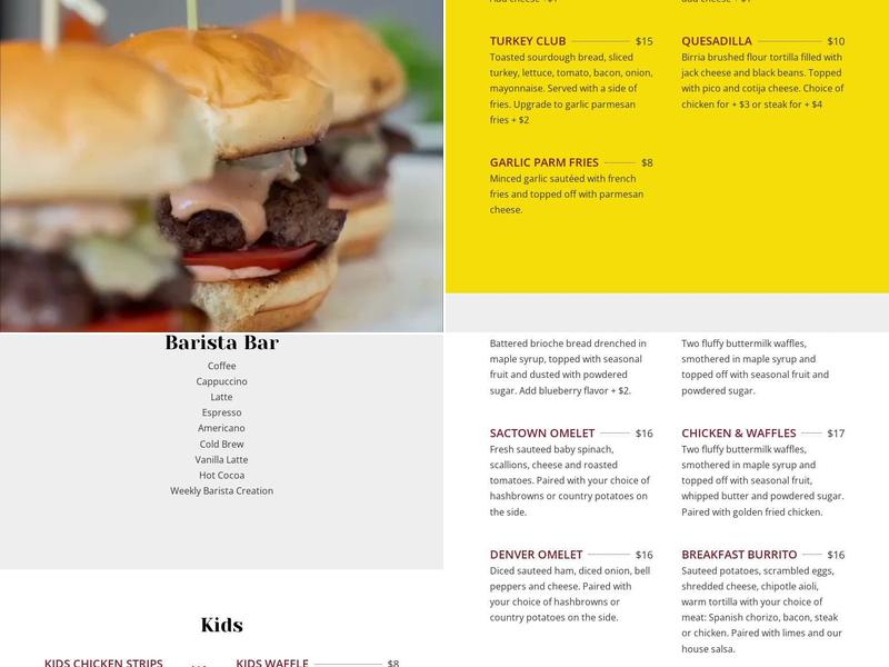 Kitchen 15 Menu