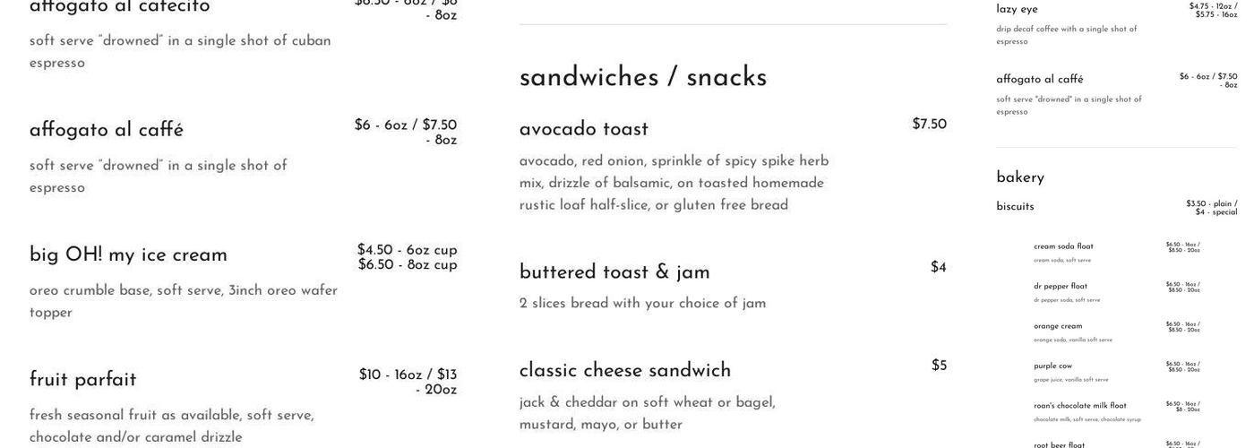 Isleton Coffee Company Menu