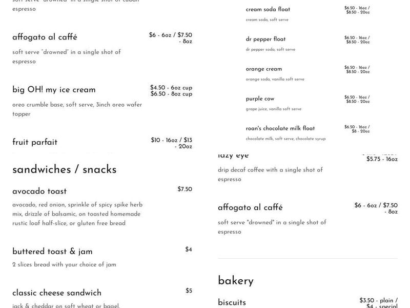 Isleton Coffee Company Menu