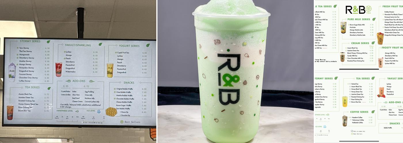 R&B Tea Terra Nova Menu