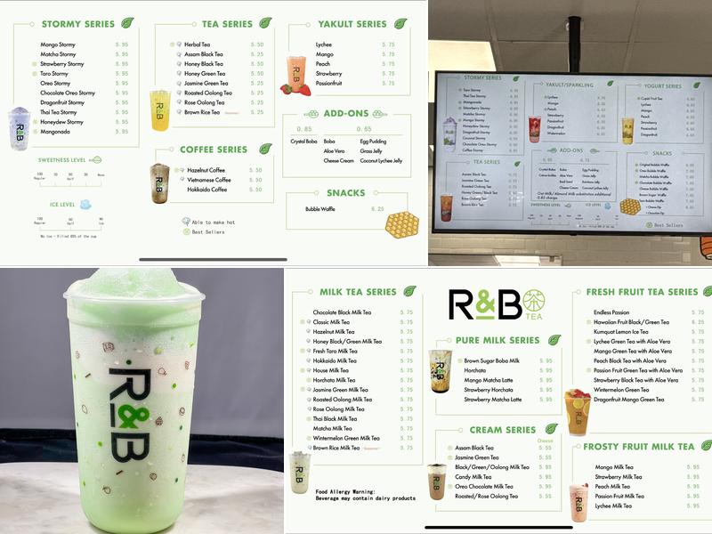 R&B Tea Terra Nova Menu