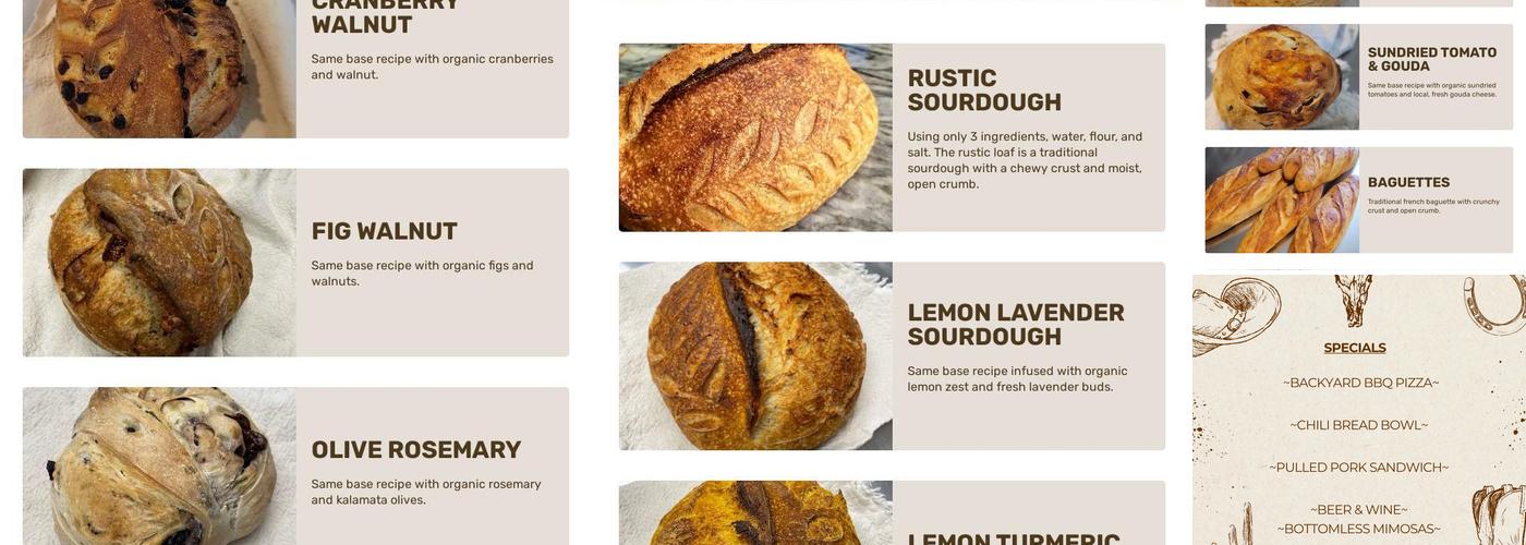 Matkat Sourdough Menu