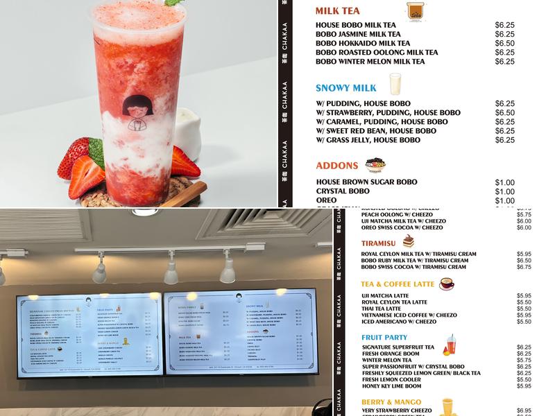 Chakaa Menu