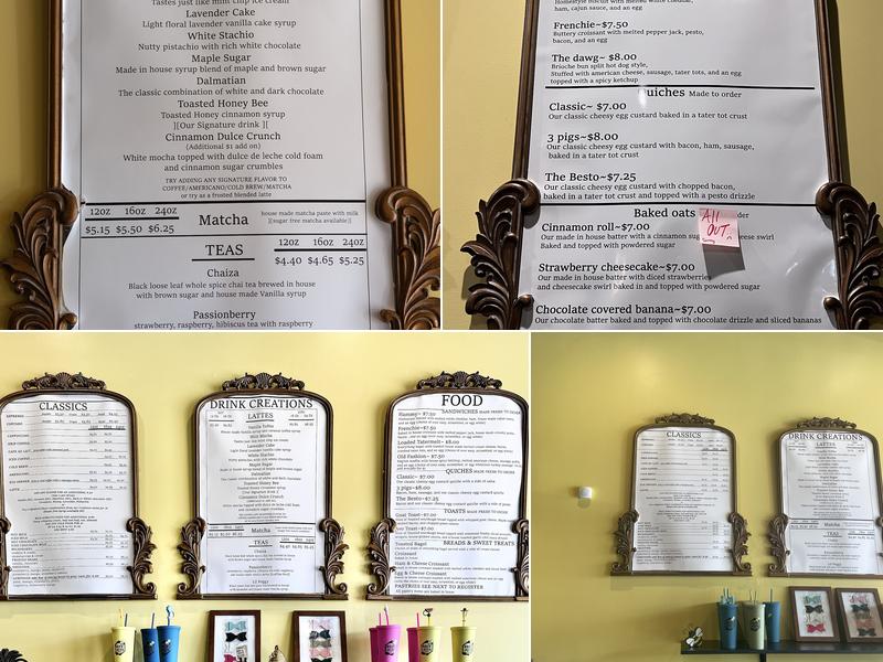 Brew Bees Coffee Co. Menu