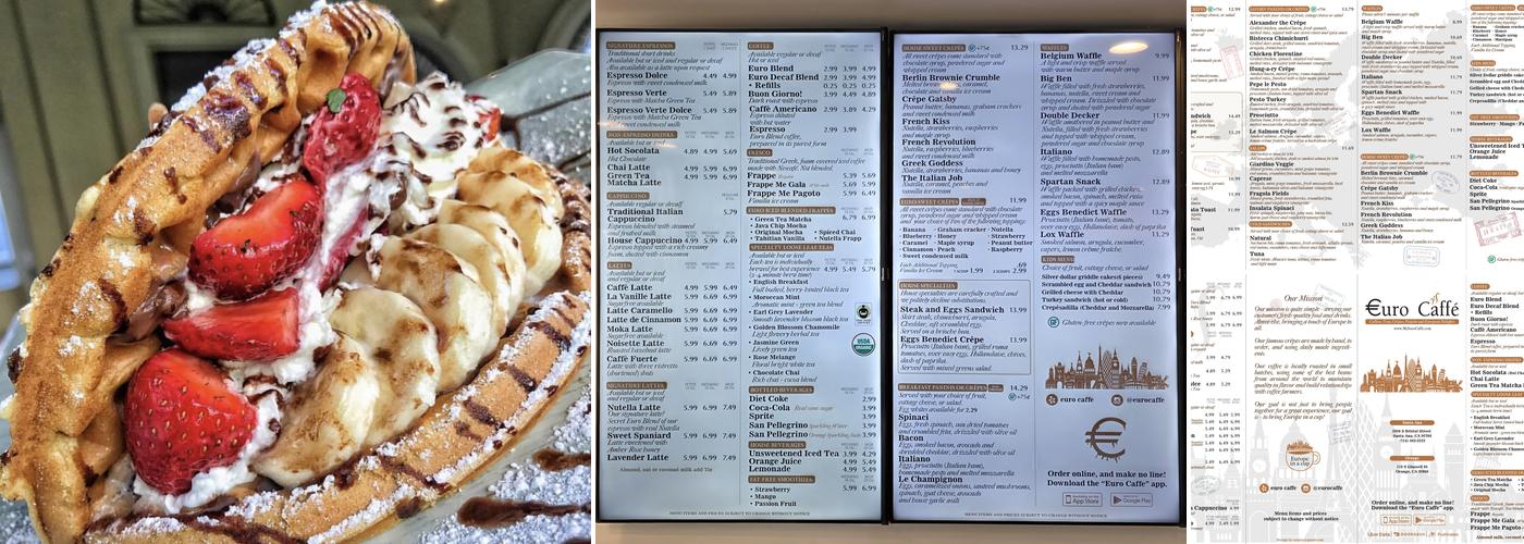 Euro Caffe Menu