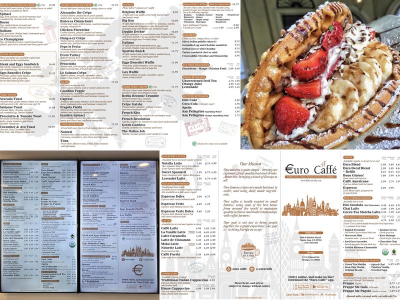Euro Caffe Menu