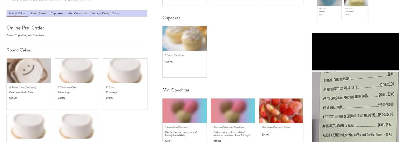 Alebrijes Bakery Menu