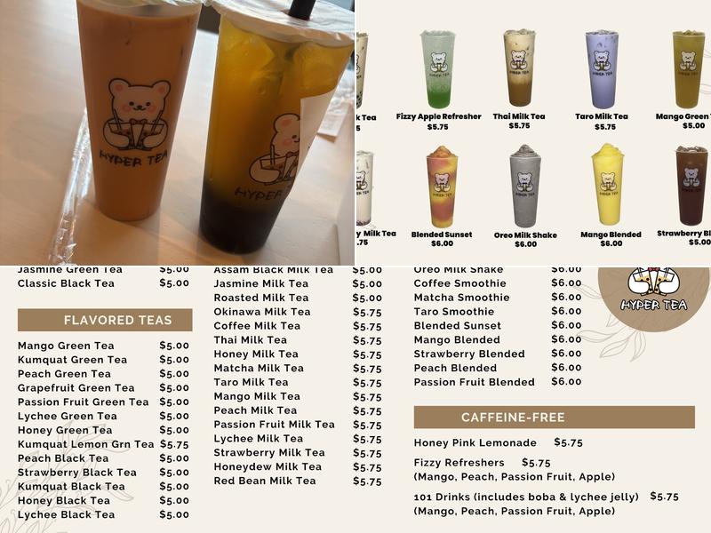 Hyper Tea Menu