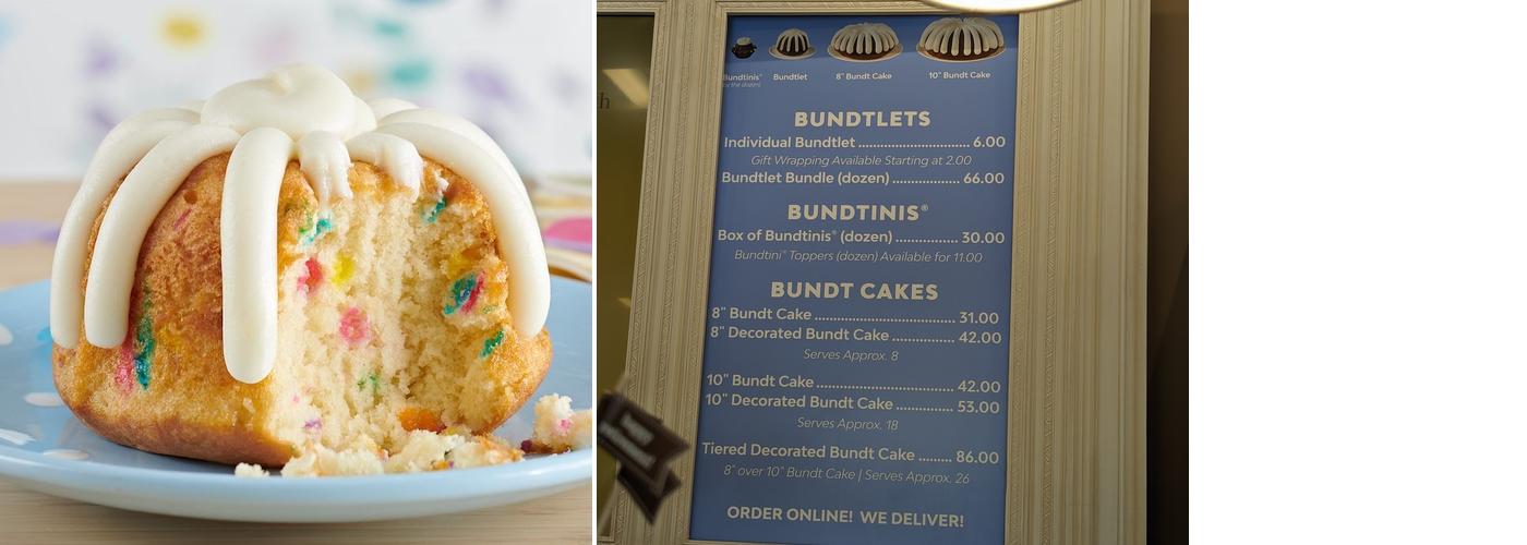 Nothing Bundt Cakes Menu