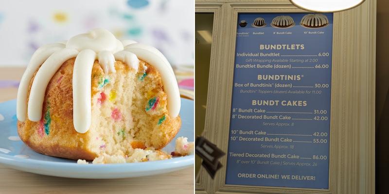 Nothing Bundt Cakes Menu