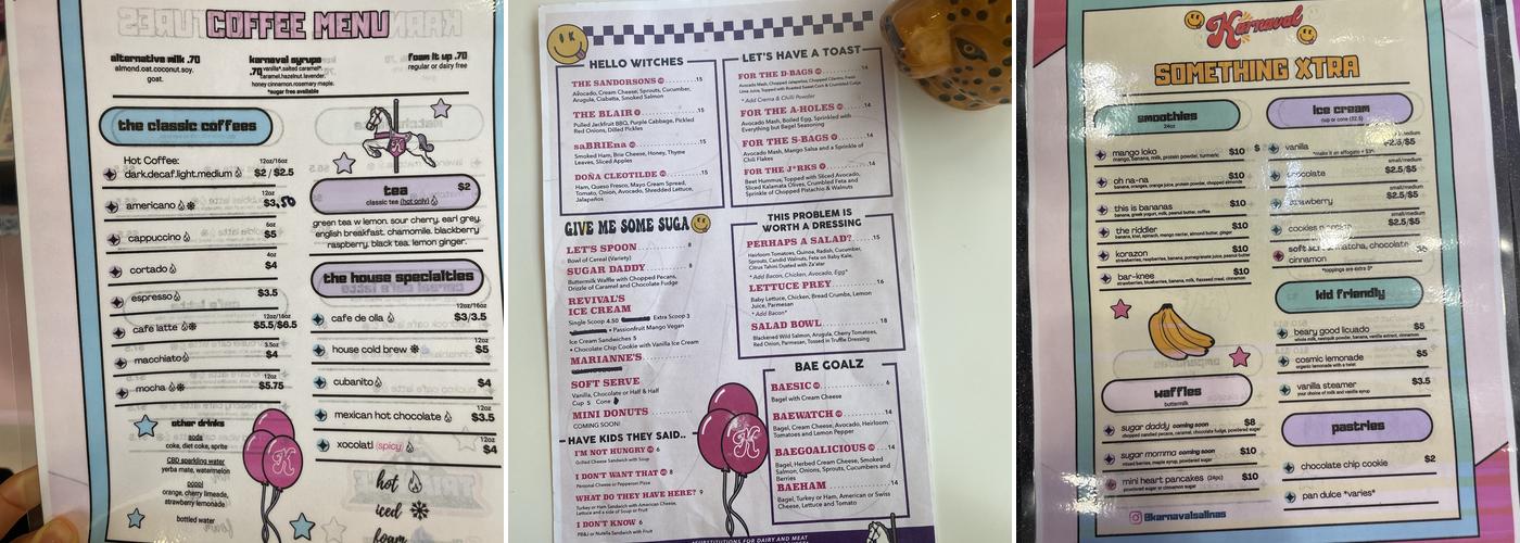 Karnaval Cafe Menu