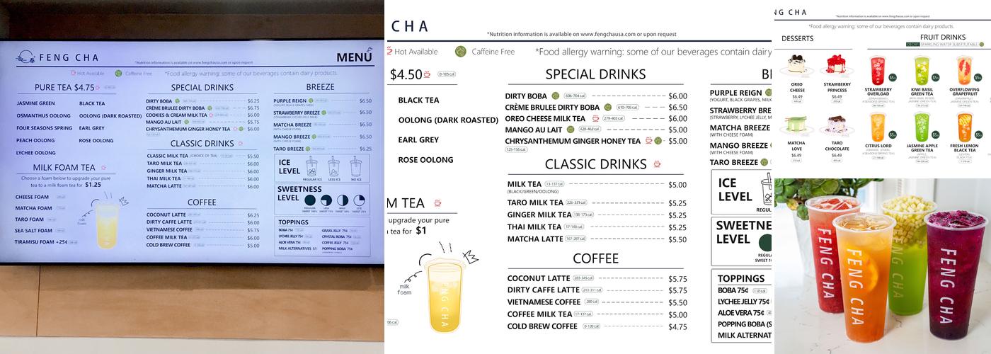 Feng Cha Teahouse - Fullerton Menu
