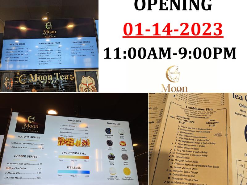 Moon Tea House Menu