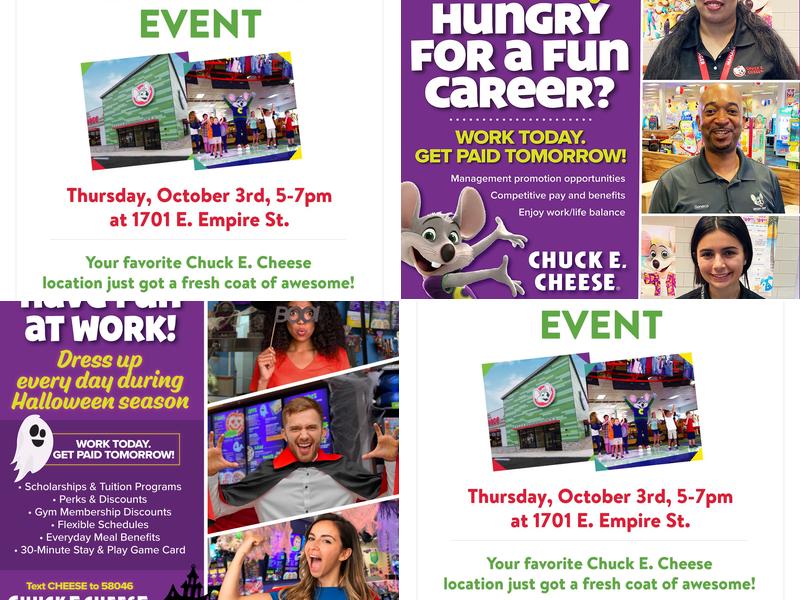 Chuck E. Cheese Menu