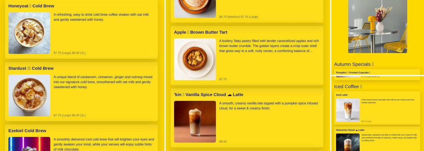 Awakening Menu