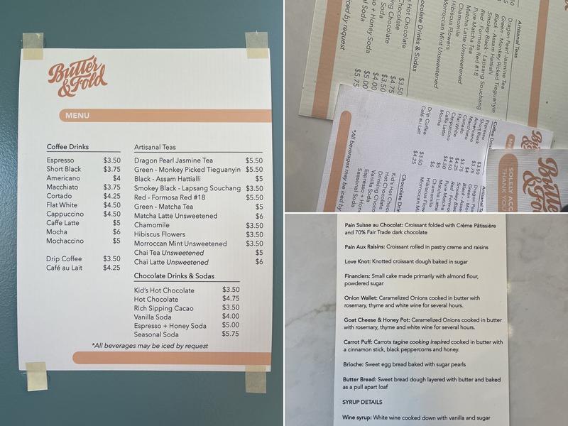 Butter & Fold Menu