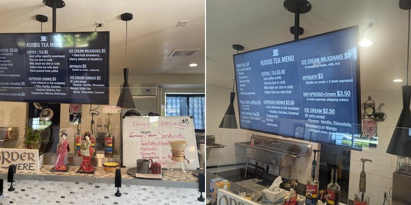 Kudos Tea and Coffee Menu