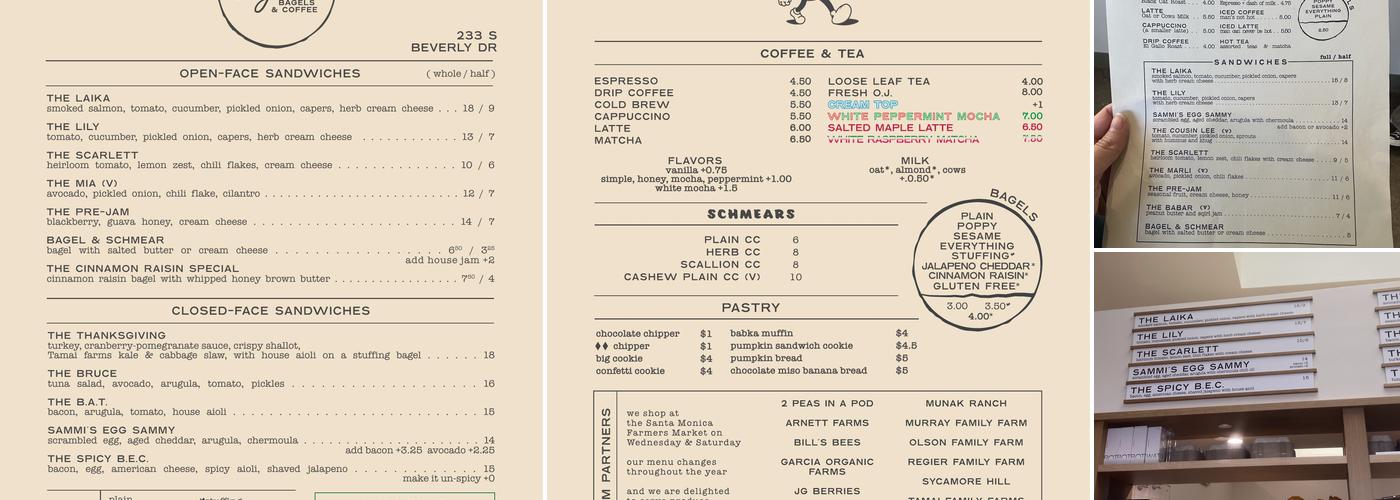 Layla Bagels Menu