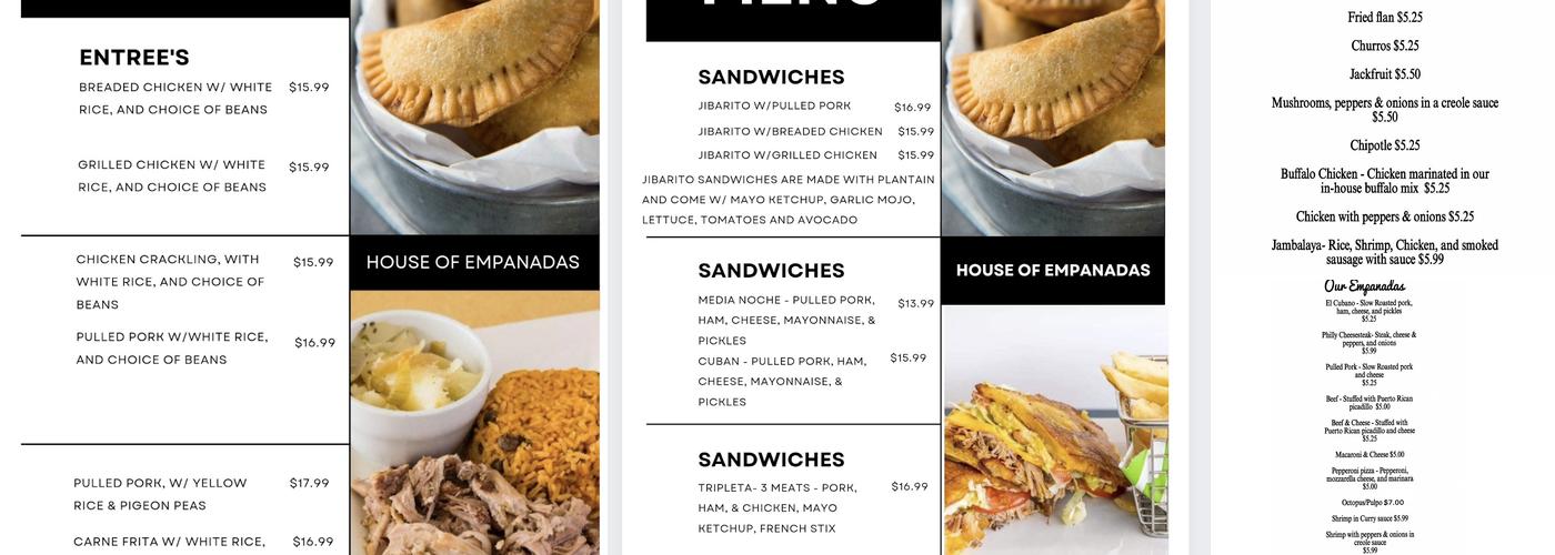 House of Empanadas Menu