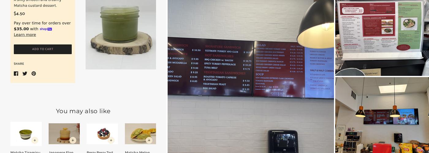 Andersen Bakery Menu