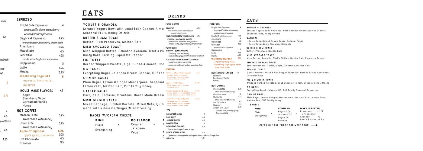 Naysayer Coffee Roasters Menu