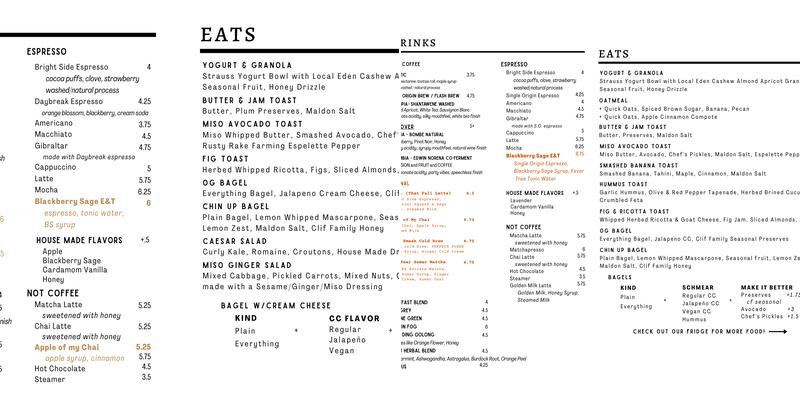 Naysayer Coffee Roasters Menu