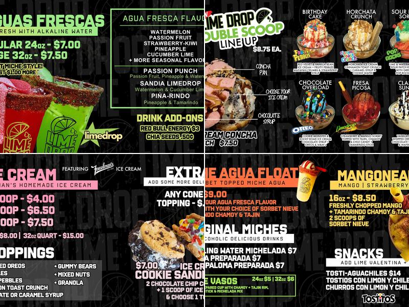 Limedrop Menu
