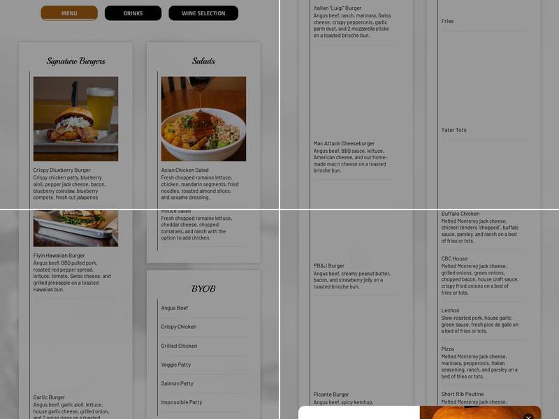 Craft Burger Co. Menu