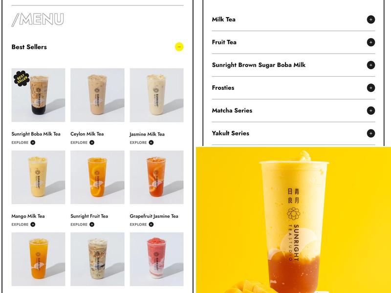 Sunright Tea Studio - Upland Menu