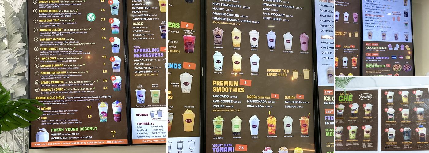 Bambu Dessert Drinks Menu