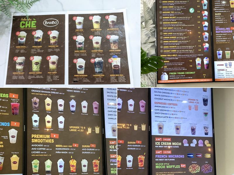 Bambu Dessert Drinks Menu