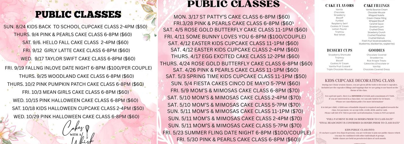 Cakes With A Whisk Menu