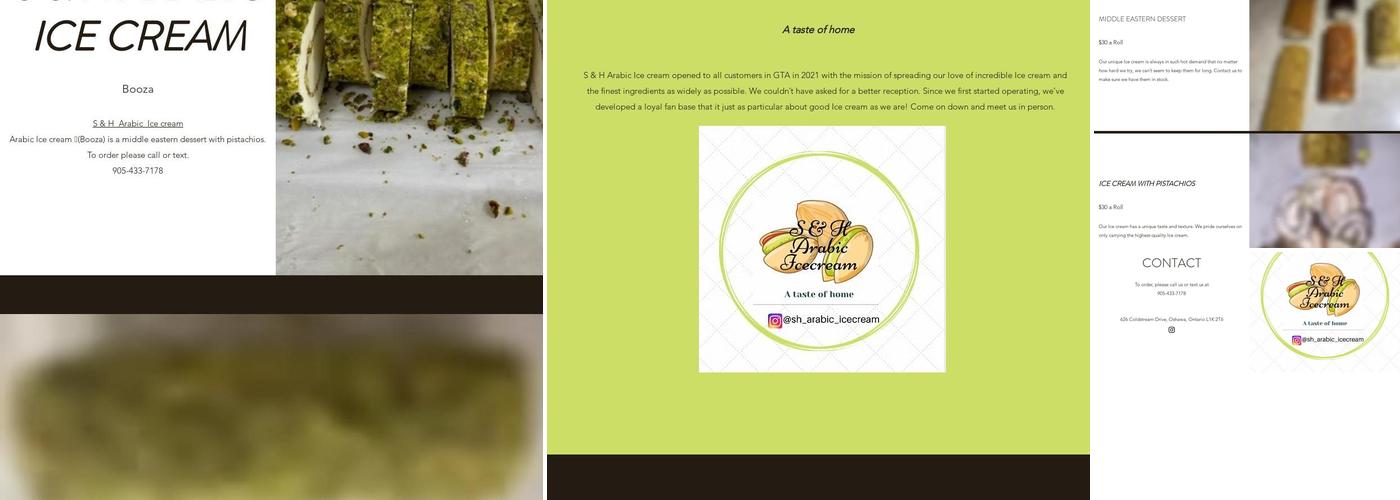 S & H Arabic Ice cream Menu