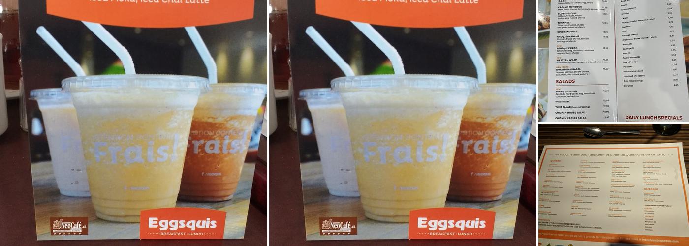 Eggsquis Québec-Vanier Menu