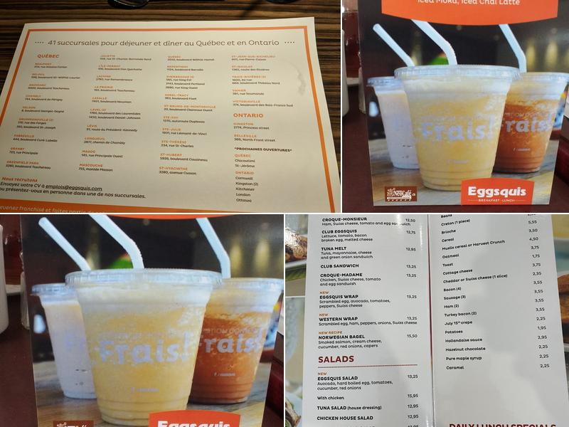 Eggsquis Québec-Vanier Menu