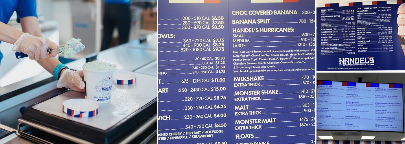 Handel’s Homemade Ice Cream National City Menu