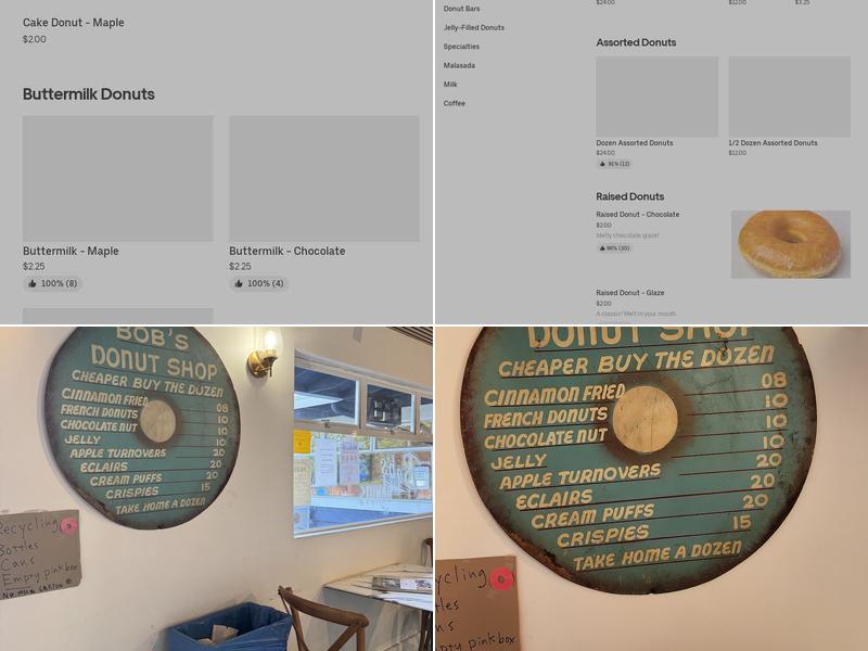 Bob’s Donuts Menu