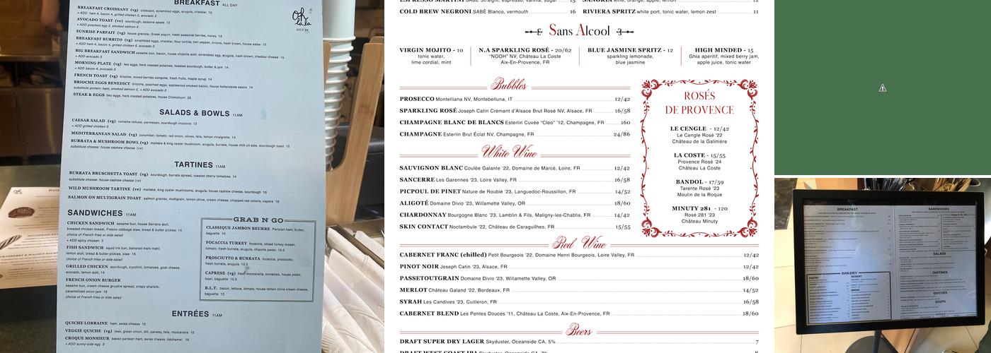 Oh La La — Cafe, Bakery, Kitchen Menu