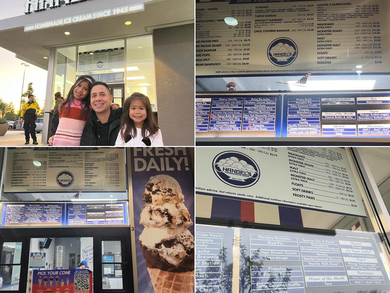 Handel's Homemade Ice Cream Menu