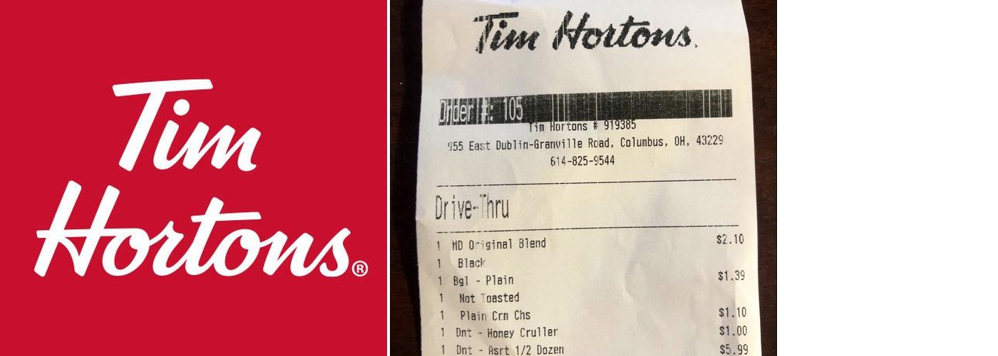 Tim Hortons Menu