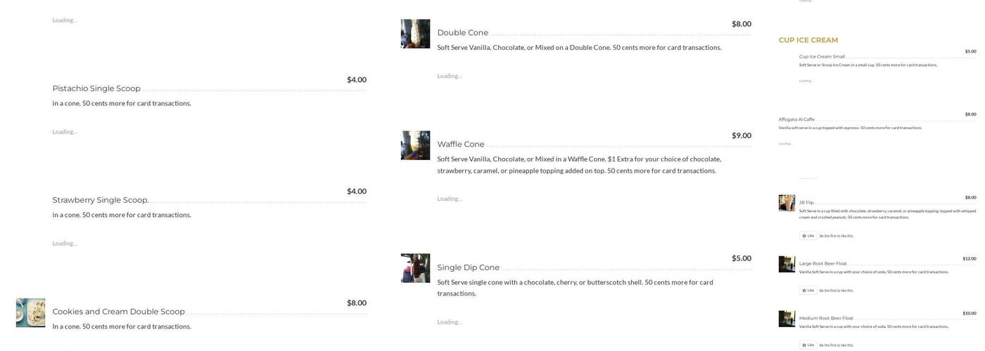 Mike’s Ice Cream Truck Menu