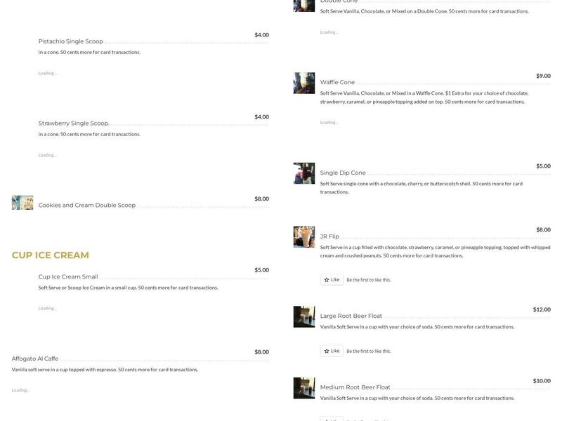 Mike’s Ice Cream Truck Menu