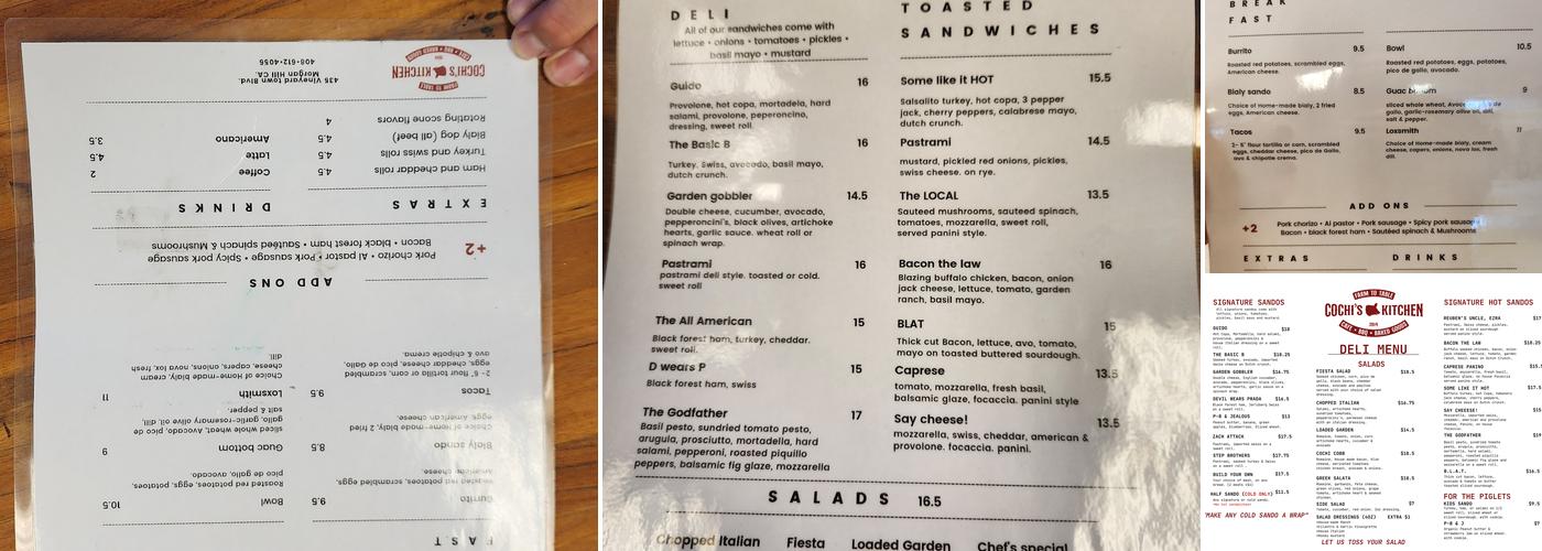 Cochi’s Kitchen Menu